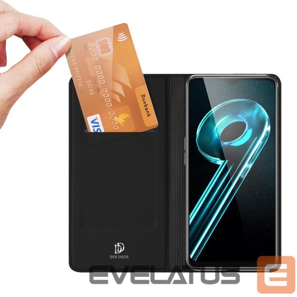 Aizmugurējais vāciņš Dux Ducis Dux Ducis Skin Pro Case For Realme 10 5G / Realme 9i 5G Cover Flip Card Wallet Stand Black