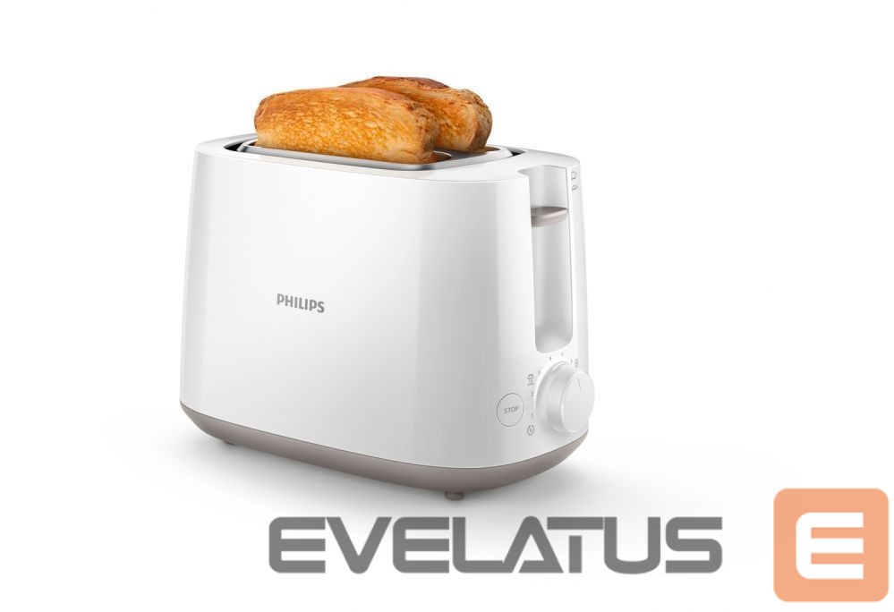 Tosters Philips Toaster HD2581/00 Daily Collection Power 760-900 W, Number of slots 2, Housing material Plastic, White