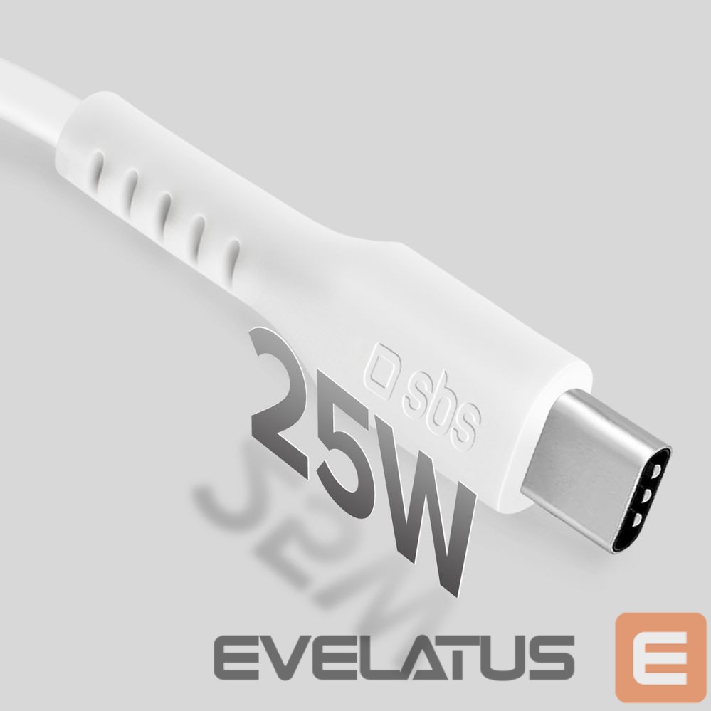 Kabelis SBS SBS TECABLETCC10W USB-C Cable - USB-C Power Delivery 25W 1 m - white