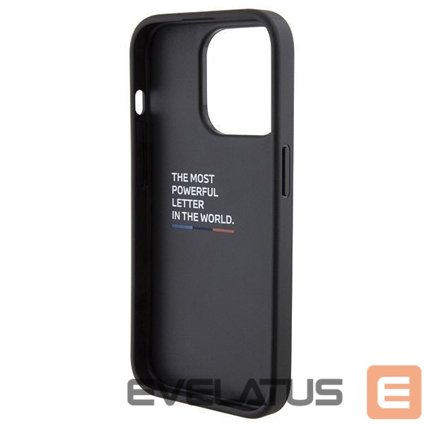 Aizmugurējais vāciņš BMW BMW Quilted Tricolor iPhone 15 Pro Case - Black