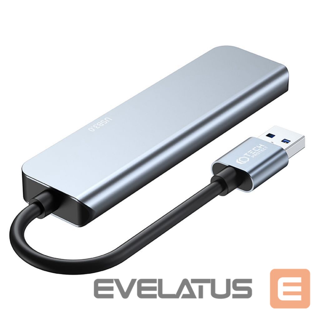 Cita datorprece Tech-Protect HUB Tech-Protect V0 5in1 USB-A - USB-A 3.0 / 3x USB-A 2.0 / USB-C - gray