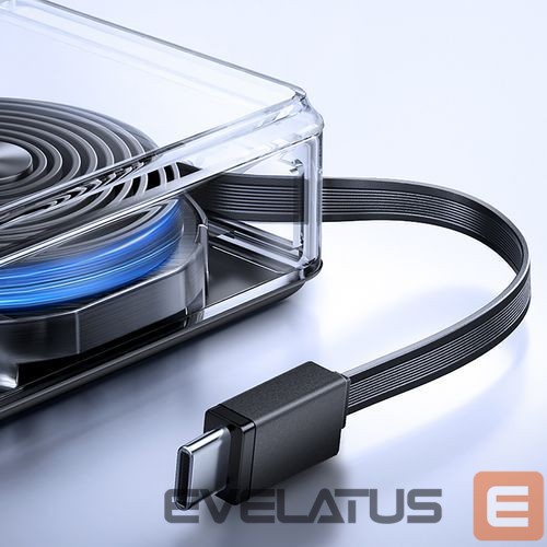 Ārējais akumulators Joyroom JR-PR1 10000mAh 22.5W Powerbank with Built-in Retractable USB-C Cable Black