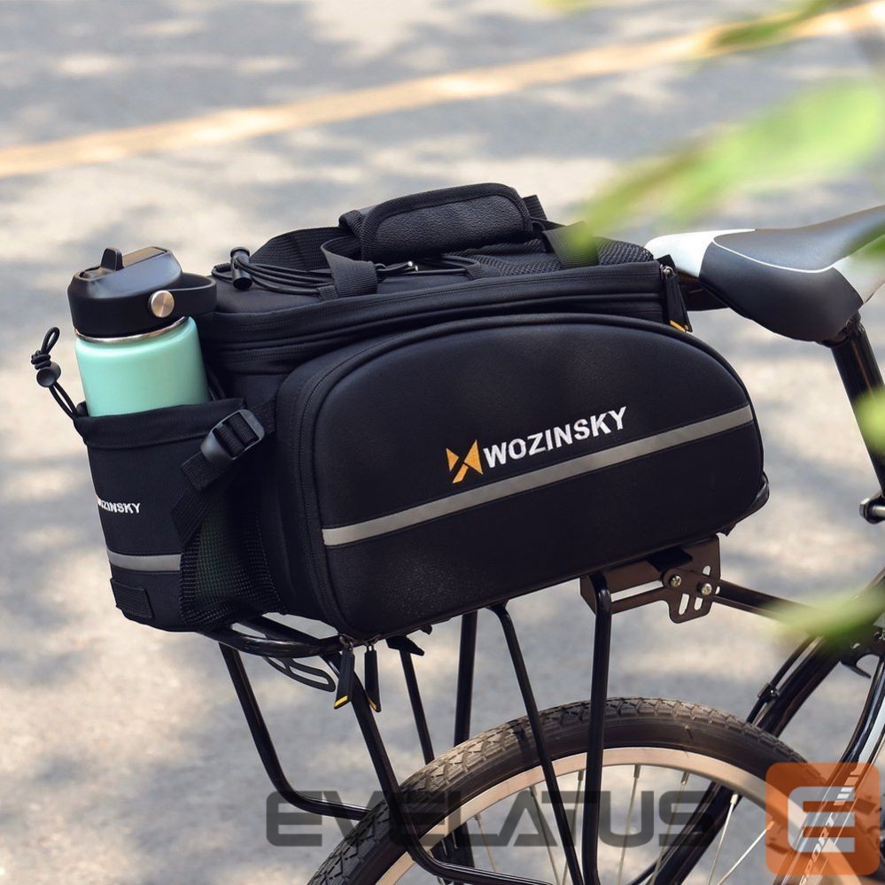 Piederums velosipēdiem Wozinsky Wozinsky large bike rack bag 35l + rain cover black (WBB19BK)