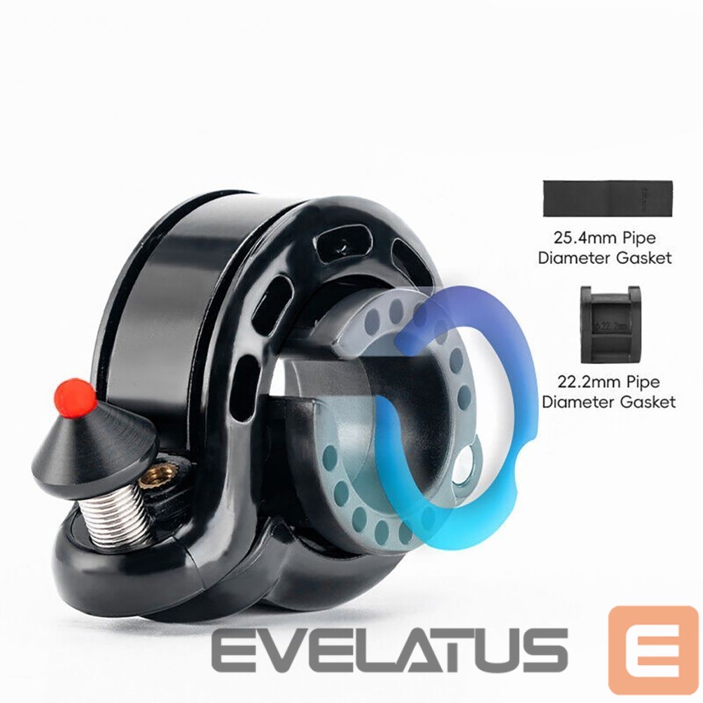 Piederums velosipēdiem Rockbros Rockbros 34210028001 Q-shaped bicycle bell - black