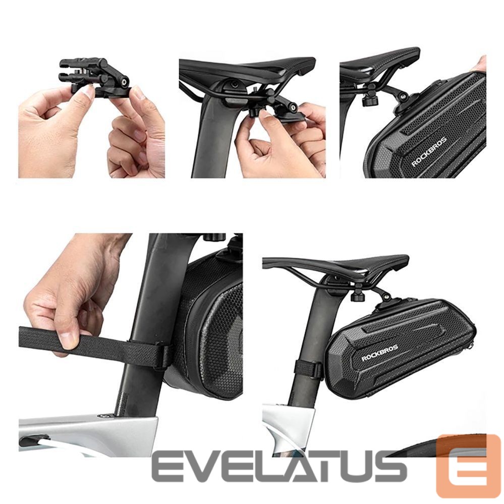 Piederums velosipēdiem Rockbros Rockbros B69 bicycle saddle bag 1.8l with easy release system - black