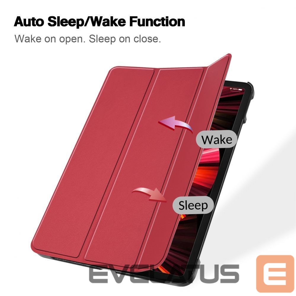 Maciņš grāmata iLike iPad Mini 5 7.9 Tri-Fold Eco-Leather Stand Case Coral Pink
