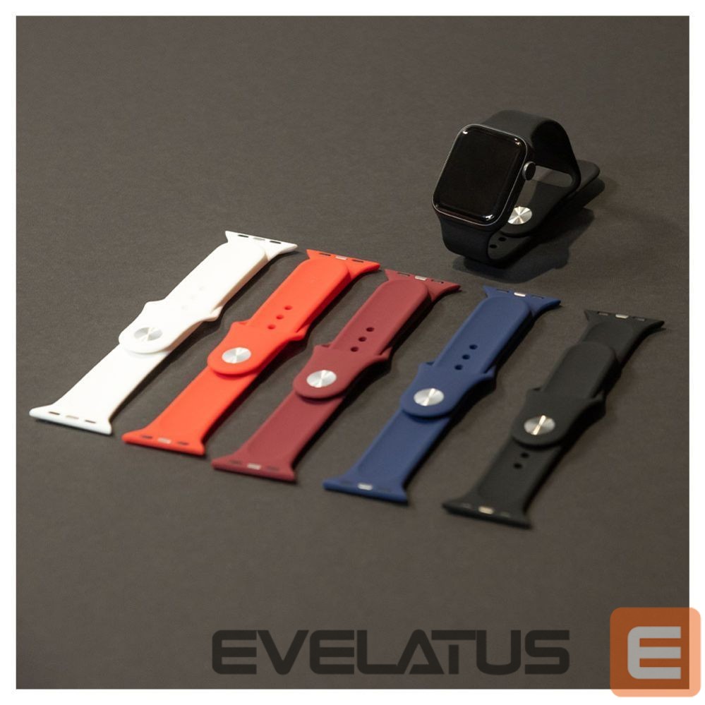 Siksniņa Evelatus Evelatus Watch 38/40/41mm Silicone Loop Watch Straps (132mm M/L) Red