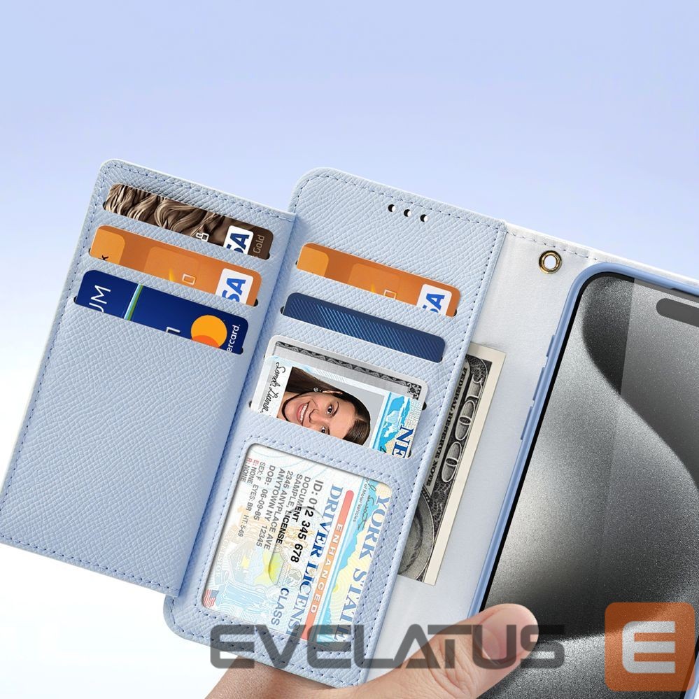 Aizmugurējais vāciņš Dux Ducis Dux Ducis Lawa Leather Case for iPhone 15 Pro - Blue