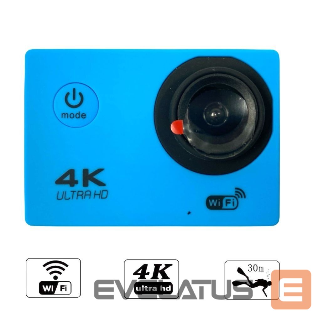 Digitālā fotokamera iWear K1 Ultra HD 4K 16Mpix Wi-Fi Sport Camera with 2'' LCD Remote & 8x Fixation Set