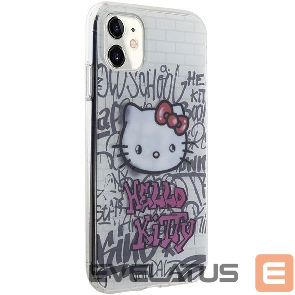 Aizmugurējais vāciņš Hello Kitty Hello Kitty IML Kitty On Bricks Graffiti case for iPhone 11 / Xr - white