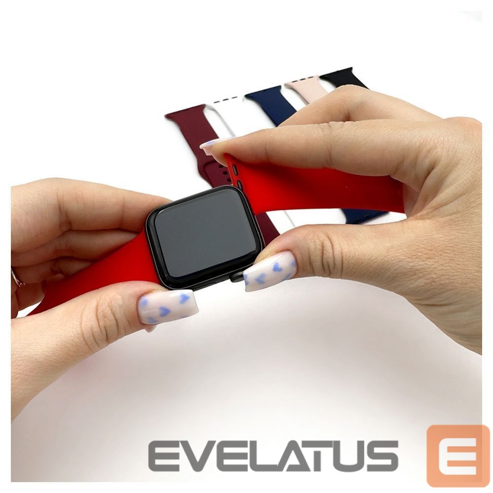 Siksniņa Evelatus Evelatus Watch 38/40/41mm Silicone Loop Watch Straps (132mm M/L) Red