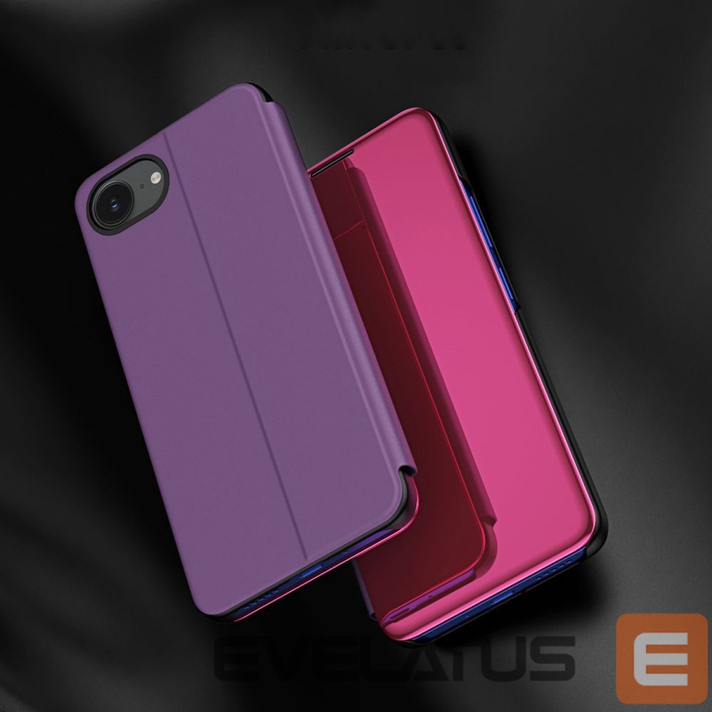 Aizmugurējais vāciņš Hurtel Clear View Case for iPhone 16e Flip Cover - Pink