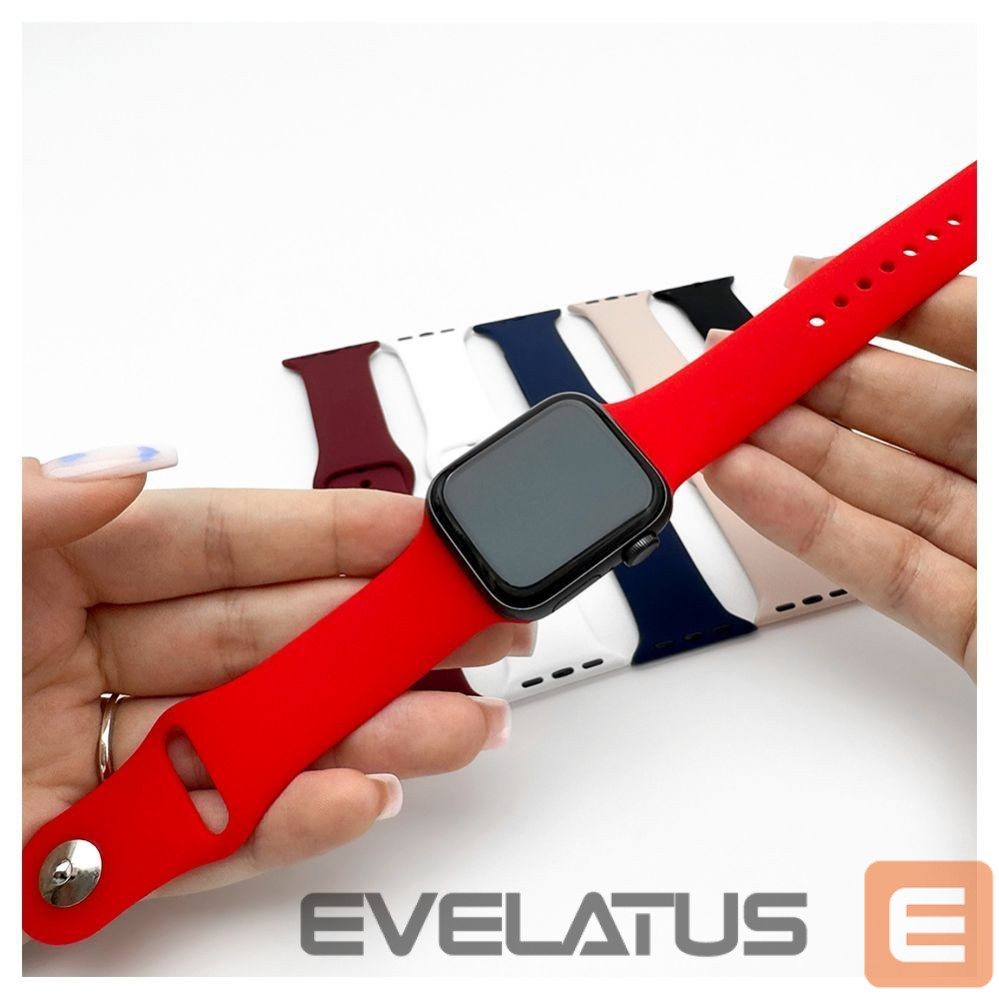 Siksniņa Evelatus Evelatus Watch 38/40/41mm Silicone Loop Watch Straps (132mm M/L) Red