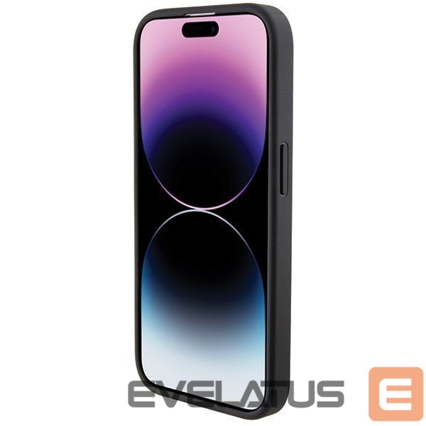 Aizmugurējais vāciņš BMW BMW Leather Textured & Stripe iPhone 15 Pro Max Case - Black