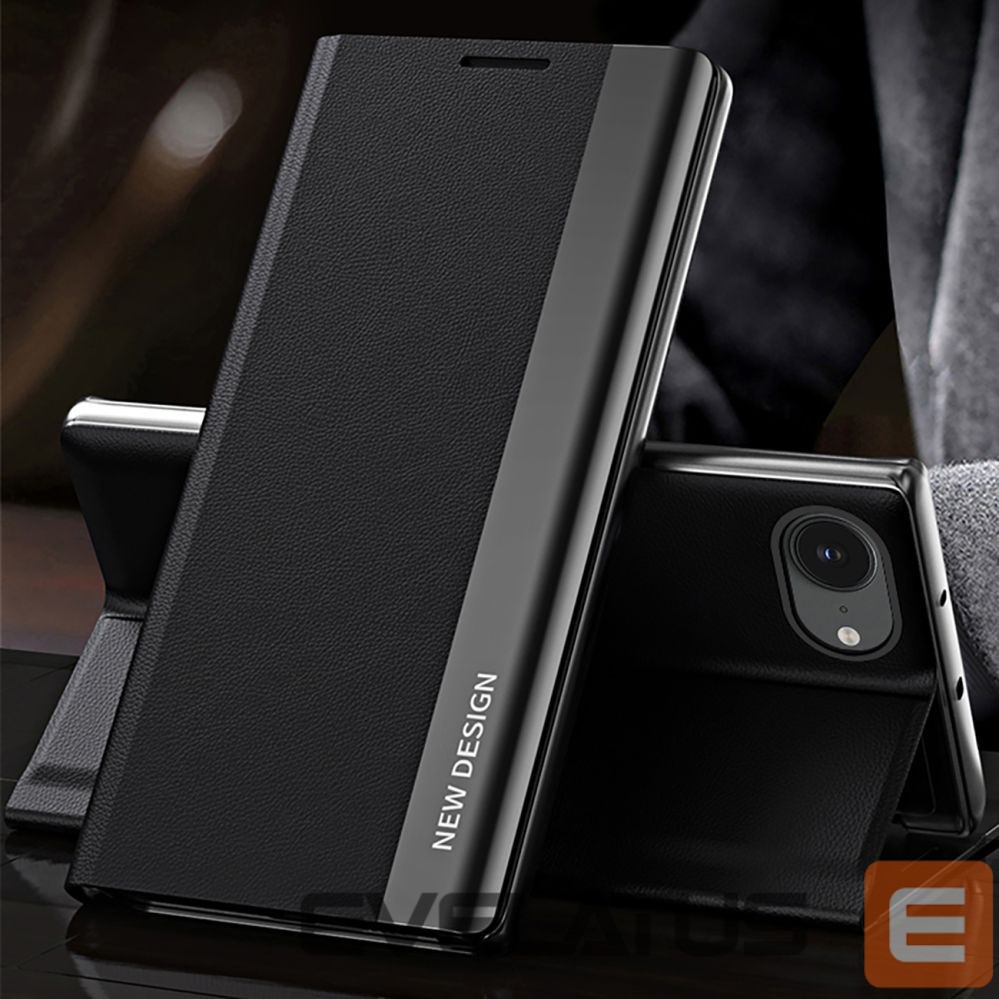 Aizmugurējais vāciņš Hurtel Sleep Case Pro for iPhone 16e with Flip and Stand - Black