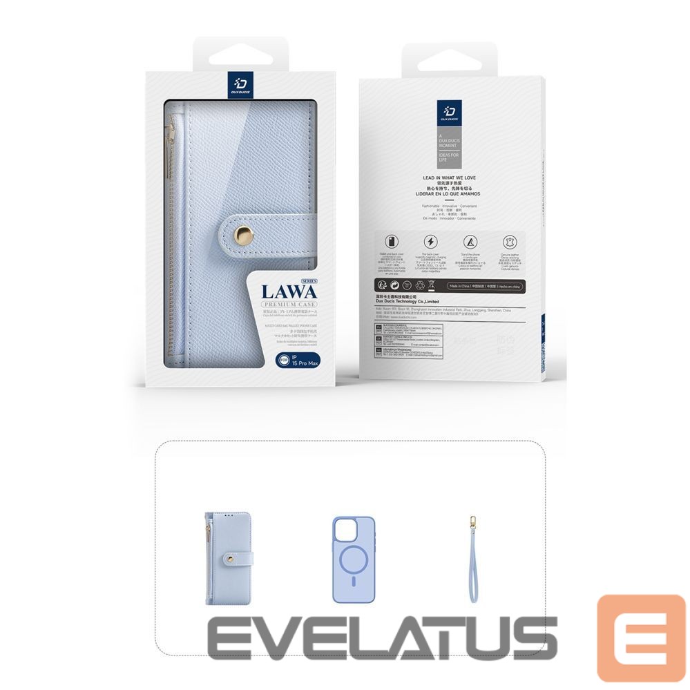 Aizmugurējais vāciņš Dux Ducis Dux Ducis Lawa Leather Case for iPhone 15 Pro - Blue