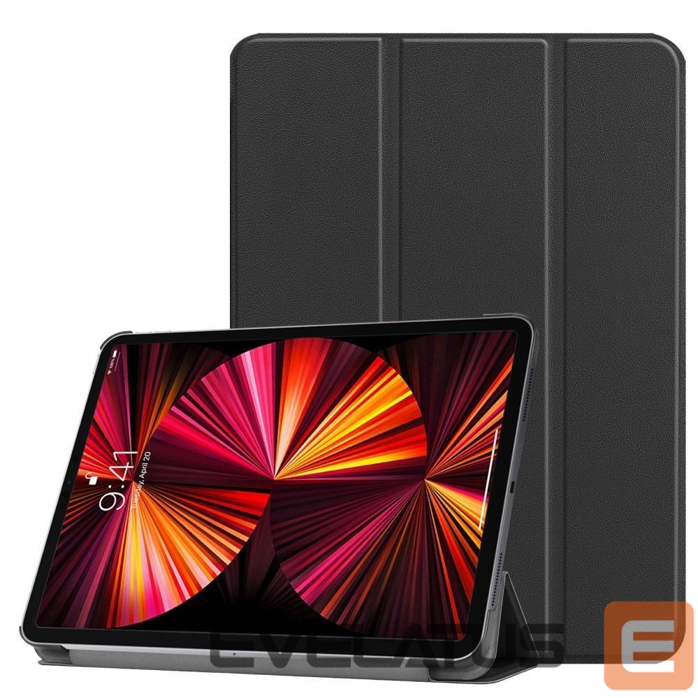 Maciņš grāmata iLike Galaxy Tab S7 FE 12.4 T730 T736 / S7 Plus T970 / T976 Tri-Fold Eco-Leather Stand Case Black