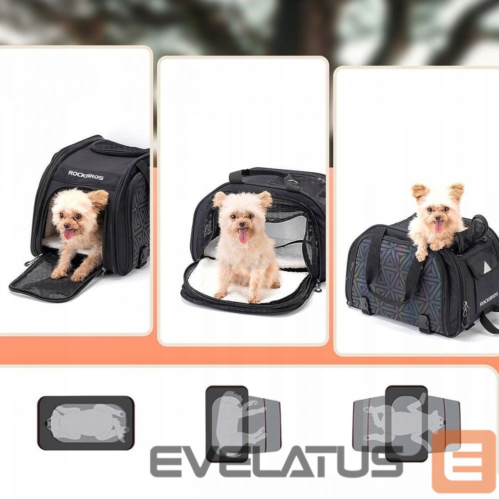 Piederums velosipēdiem Rockbros Rockbros 30140028001 transport bicycle bag for cats and dogs - black