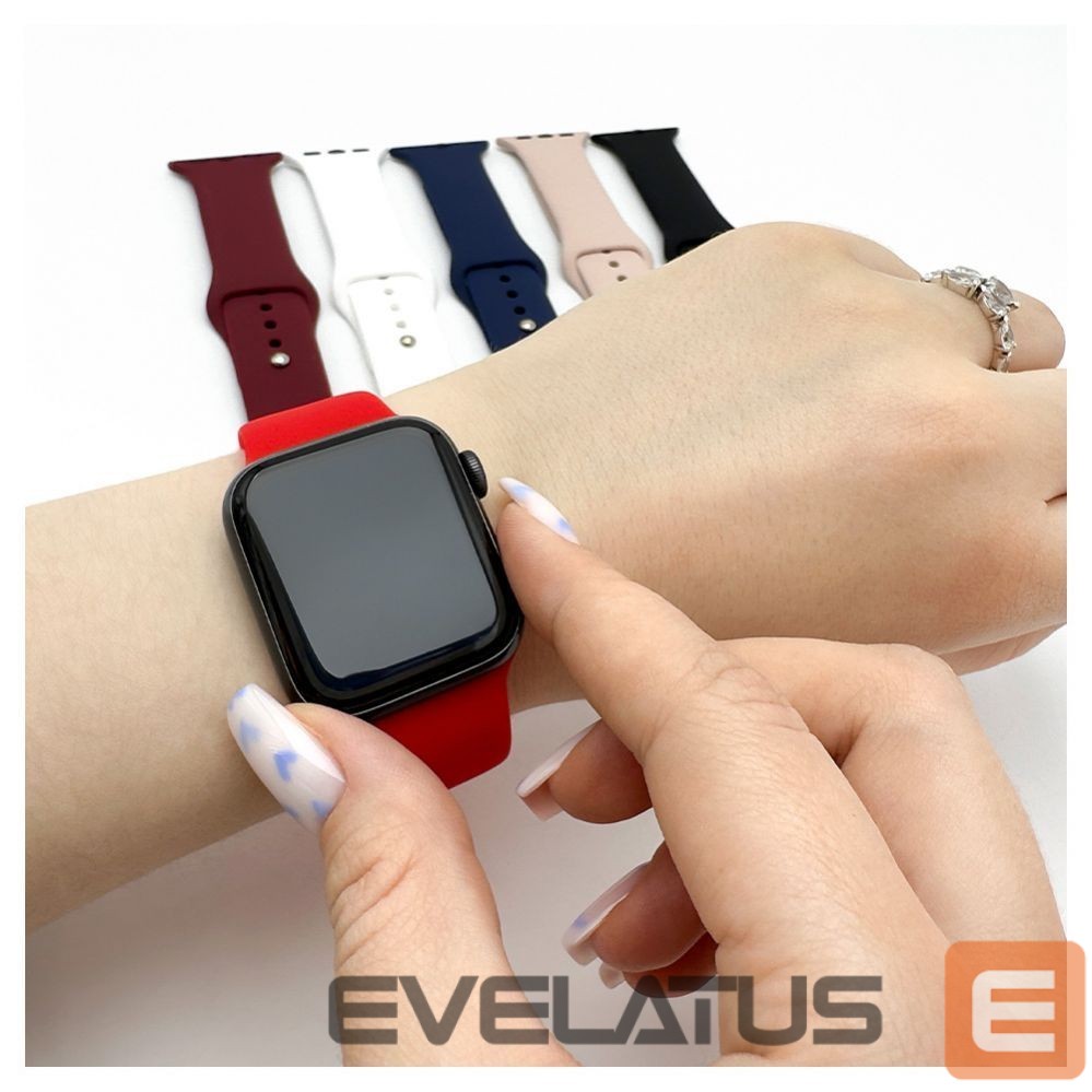 Siksniņa Evelatus Evelatus Watch 38/40/41mm Silicone Loop Watch Straps (132mm M/L) Red