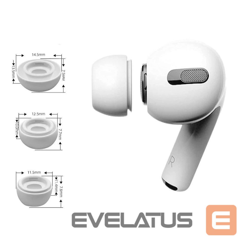 Wired headphones Tech-Protect Apple Tech-Protect Ear Tips for AirPods Pro 1 / 2 in sizes S / M / L - white (3 pcs.)