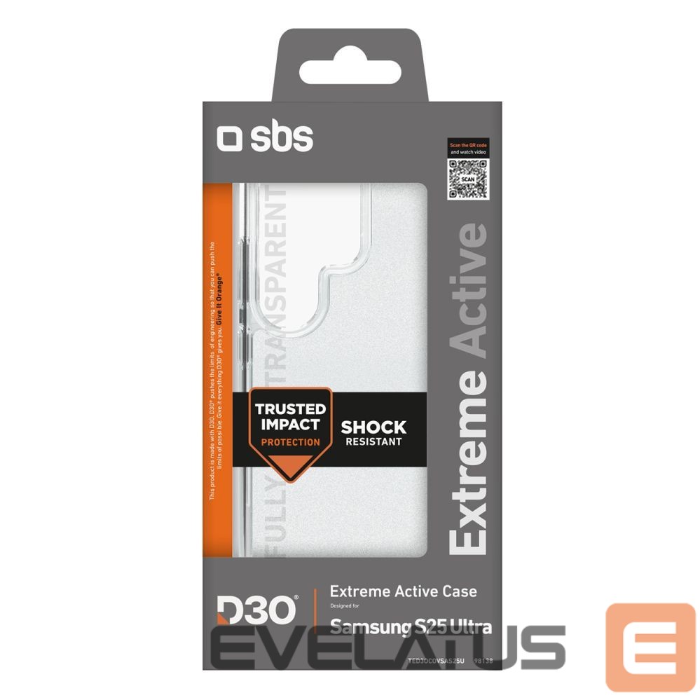 Aizmugurējais vāciņš SBS SBS D3O Case for Samsung Galaxy S25 Ultra - Transparent