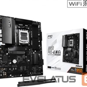 Pamatplate AMD procesorsiem Asrock  Mainboard||AMD B850|SAM5|ATX|Memory DDR5|Memory slots 4|1xPCI-Express 4.0 16x|1xPCI-Express 5.0 16x|1xM.2|1xHDMI|1xAudio-In|1xAudio-Out|1xMicrophone|6xUSB 2.0|4xUSB 3.2|1xUSB-C|1xRJ45|B850PRO-AWIFI 
