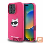 Aizmugurējais vāciņš Karl Lagerfeld  Karl Lagerfeld Silicone Choupette Head Print MagSafe iPhone 16 Pro Max Case - Fuchsia 