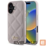 Cits mobilo telefonu aksesuārs Guess  Guess Quilted Metal Logo iPhone 16 Case - Pink