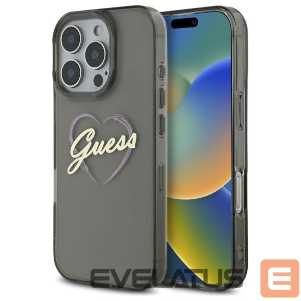 Cits mobilo telefonu aksesuārs Guess Guess IML Heart Case for iPhone 16 Pro Max - Black