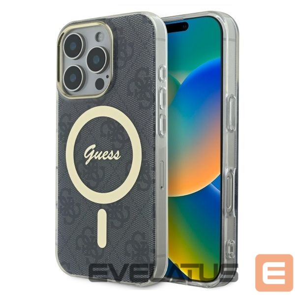 Cits mobilo telefonu aksesuārs Guess Guess IML 4G MagSafe iPhone 16 Pro Case - Black