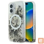 Cits mobilo telefonu aksesuārs Guess  Guess Liquid Glitter Flower MagSafe iPhone 16 Case - Beige 