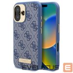 Cits mobilo telefonu aksesuārs Guess  Guess 4G Logo Plate MagSafe iPhone 16 Case - Blue 
