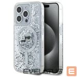 Cits mobilo telefonu aksesuārs Karl Lagerfeld  Karl Lagerfeld Liquid Glitter Karl & Choupette Head Magsafe iPhone 15 Pro Case - Clear 
