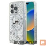 Cits mobilo telefonu aksesuārs Karl Lagerfeld  Karl Lagerfeld Liquid Glitter Karl & Choupette Head Magsafe Case for iPhone 16 Pro Max - Clear 