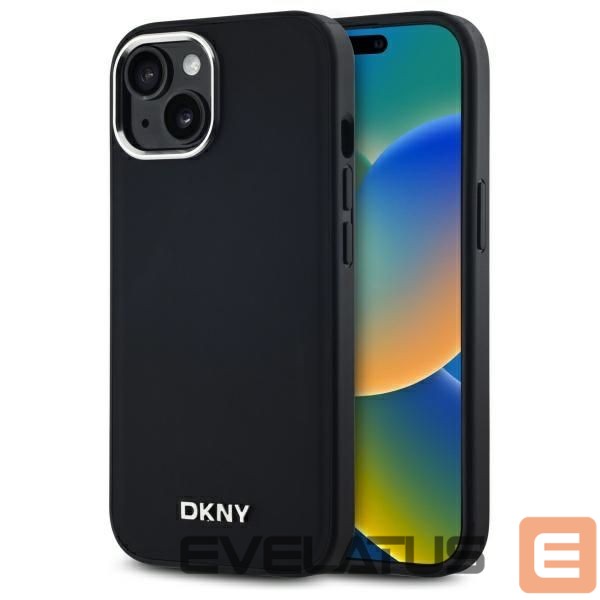 Cits mobilo telefonu aksesuārs DKNY DKNY Plain Logo MagSafe iPhone 15 Case - Black