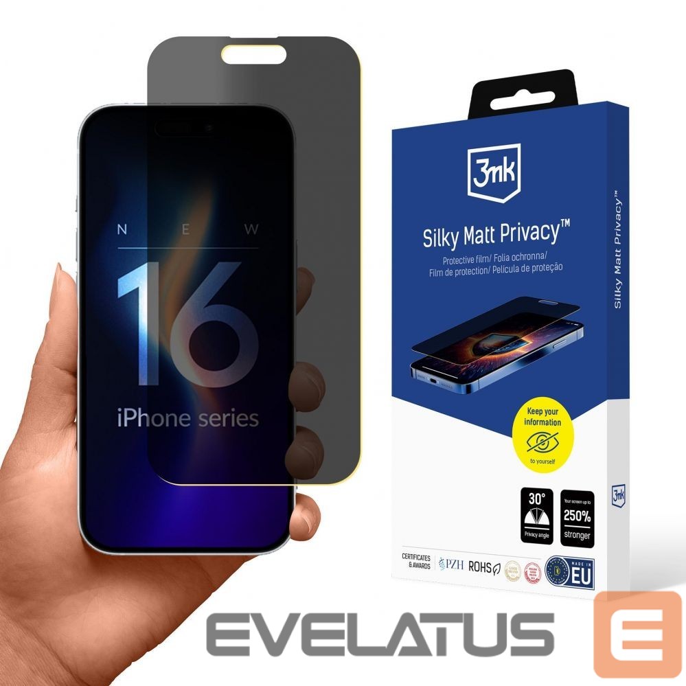 Cits mobilo telefonu aksesuārs 3MK Privacy film matte 3mk Silky Matt Privacy for iPhone 16 Pro