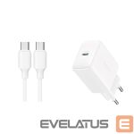 Adapteris Joyroom  Joyroom JR-TCF20 wall charger with a USB-C connector with a power of up to 20W (with USB-C / USB-C cable) 