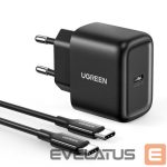Adapteris Ugreen  USB Type C charger 25W Power Delivery + USB Type C cable 2m (50581) Black