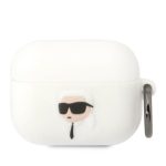 Bezvadu austiņas Karl Lagerfeld  Karl Lagerfeld KLAPRUNIKH AirPods Pro cover white/white Silicone Karl Head 3D 