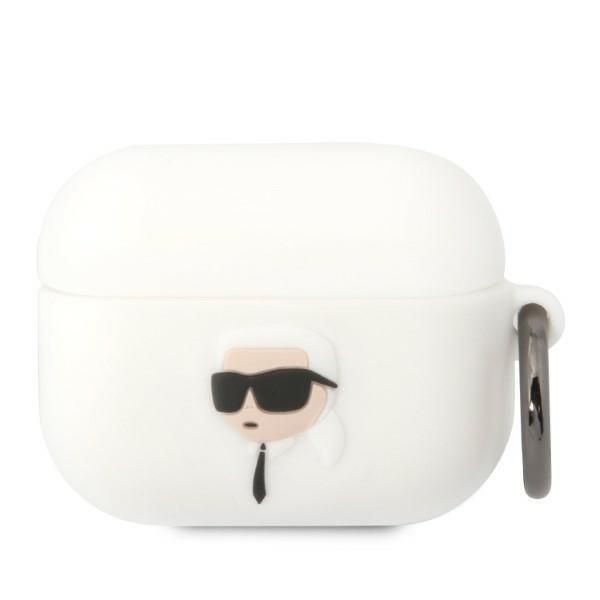 Bezvadu austiņas Karl Lagerfeld Karl Lagerfeld KLAPRUNIKH AirPods Pro cover white/white Silicone Karl Head 3D