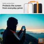 Aizsargstikls Spigen  Spigen ALM Glass FC tempered glass for iPhone 15 - black 2 pcs. 