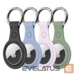 Smart tag aksesuārs Dux Ducis - Dux Ducis 4pcs set Silicone flexible cover keychain loop case for Apple AirTag (Black / Green / Pink / Blue) 