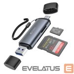 Zibatmiņa Tech-Protect  Tech-Protect UltraBoost SD/micro SD card reader with USB-C/USB-A connectors - gray 