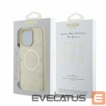 Aizmugurējais vāciņš Guess  Guess Saffiano Peony Classic Logo MagSafe case for iPhone 16 Pro - gold 