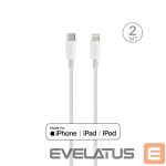 Kabelis Puro Elektrik  Puro Plain Cable for Apple with MFI USB-C - Lightning 2.0 2.4A 2m - White 