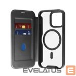 Aizmugurējais vāciņš Puro  Puro Book Mag MagSafe Leather Case with Flap and Card Slot for iPhone 16 Pro - Black 