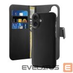 Aizmugurējais vāciņš Puro  Puro Wallet Detachable MagSafe 2in1 PU Leather Case with Flap and Wallet for iPhone 16 - Black 