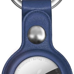 Aizmugurējais vāciņš Hurtel  Apple AirTag PU Leather Case - Blue 