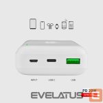 Ārējais akumulators SBS  Powerbank SBS TTBB20000PD20W 20000 mAh 20W Power Delivery with MicroUSB, USB-C, USB-A - white 