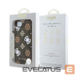 Aizmugurējais vāciņš Guess  Guess PU 4G Peony case with MagSafe for iPhone 16e - brown 